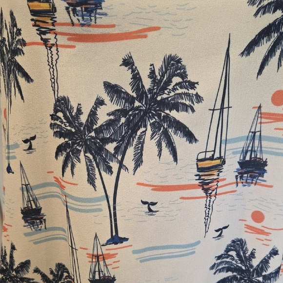 Fairhope Tropical Paradise Sleeveless Midi Dress With Pockets Women's Size M - Picture 6 of 14